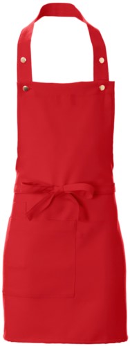 Apron with side pocket, in polyester, colour red