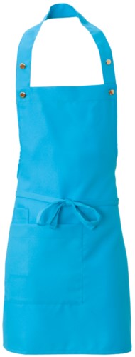 Apron with side pocket, in polyester, colour turquoise