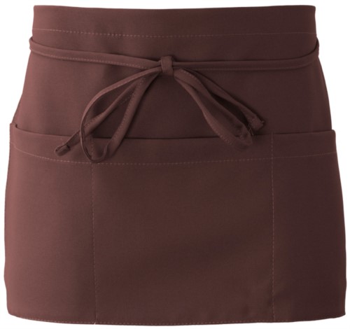 Apron with lace closure, colour brown