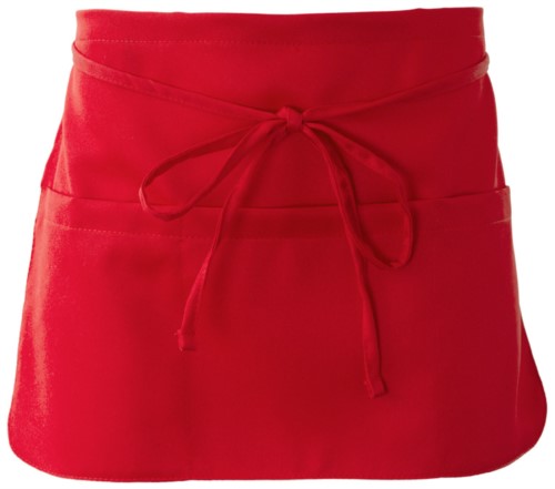 Apron with lace closure, colour red