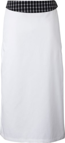 Cook apron with flap. Color:White/Squares White-Black