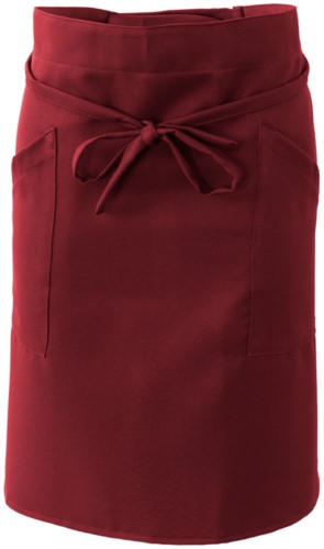 Cook apron with double pocket, fastened with a lace at the waist. Color:burgundy