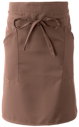Cook apron with double pocket, fastened with a lace at the waist. Color: coffee