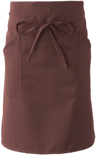 Cook apron with double pocket, fastened with a lace at the waist. Color: brown