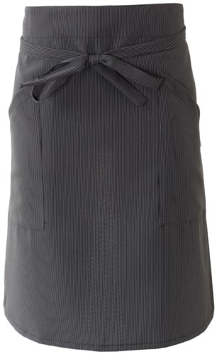 Cook apron with double pocket, fastened with a lace at the waist. Color: black ribbed