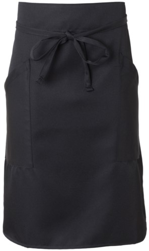Cook apron with double pocket, fastened with a lace at the waist. Color: black