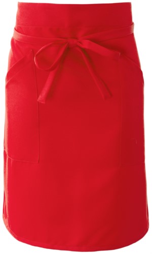 Cook apron with double pocket, fastened with a lace at the waist. Color: red