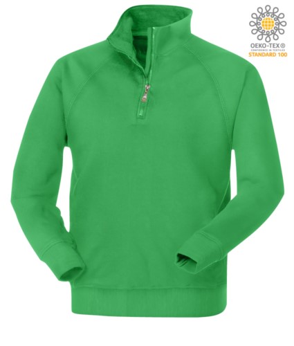 men short zip sweatshirt in Jelly Green colour
