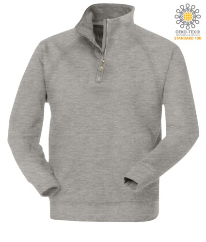 men short zip sweatshirt in Gray colour
