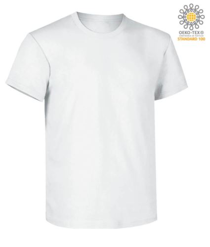 Short sleeve work t-shirt, regular fit, crew neck, OEKO-TEX certified. Colour   white