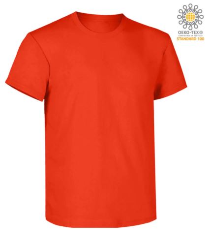 Short sleeve work t-shirt, regular fit, crew neck, OEKO-TEX certified. Colour   fire red