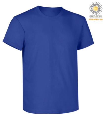 Short sleeve work t-shirt, regular fit, crew neck, OEKO-TEX certified. Colour electric blue