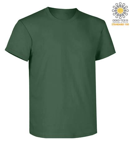 Short sleeve work t-shirt, regular fit, crew neck, OEKO-TEX certified. Colour   bottle green