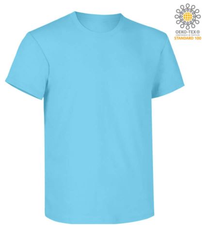 Short sleeve work t-shirt, regular fit, crew neck, OEKO-TEX certified. Colour turquoise
