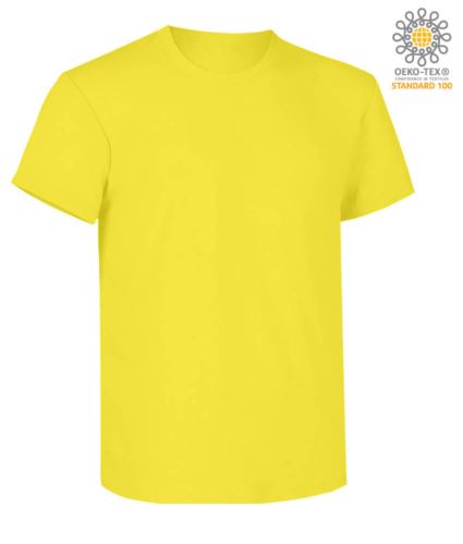 Short sleeve work t-shirt, regular fit, crew neck, OEKO-TEX certified. Colour sunny yellow