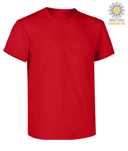 Short sleeve work t-shirt, regular fit, crew neck, OEKO-TEX certified. Colour red