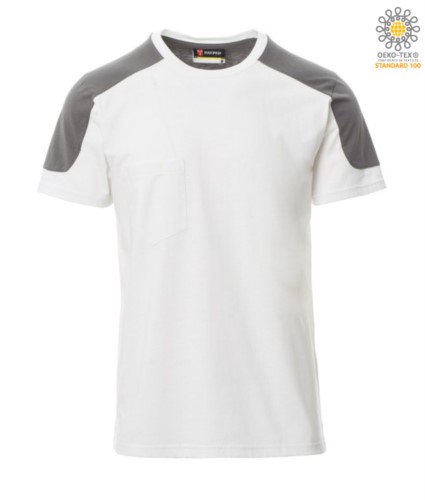 Two-tone short-sleeved T-Shirt, regular fit, crew neck