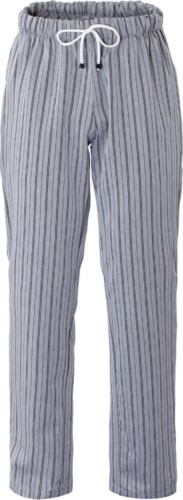 Chef trousers, elasticated waistband with lace, colour striped grey black