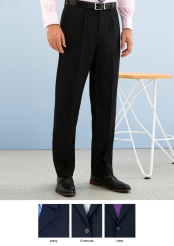Elegant men trousers, classic cut, two welt pockets, in polyester fabric and wool, anti-fold fabric. Contact us for a free quote.
