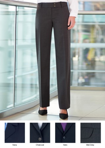 Elegant work trousers for elegant uniforms. Anti-fold fabric in polyester and wool. Ideal for receptionists, hostesses, hoteliers. Wholesale.
