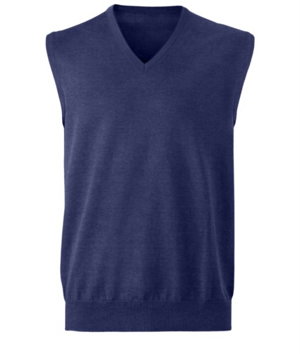 V-neck unisex vest, classic cut, cotton and acrylic fabric. Wholesale of elegant work uniforms. purple color
