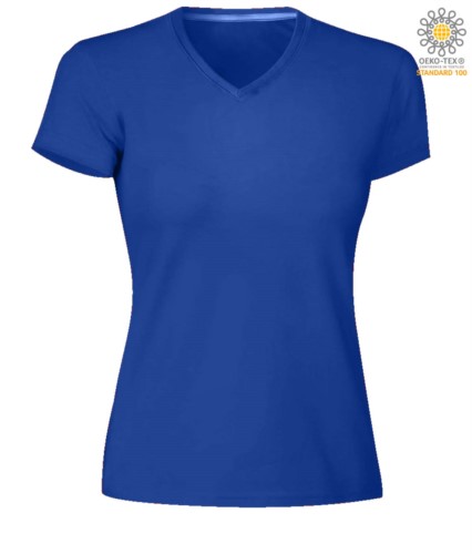 Short sleeve V-neck T-shirt, color royal blue
