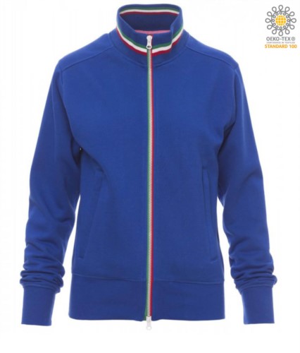 women long zip work sweatshirt in Royal Blue colour