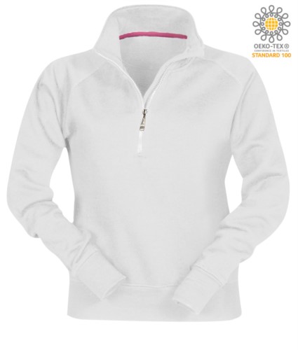 women short zip sweatshirt White color customizable