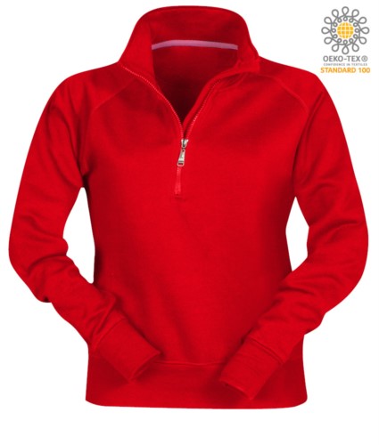 women short zip sweatshirt Red color customizable