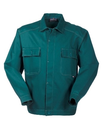 Removable cotton work jacket with pockets. Color green