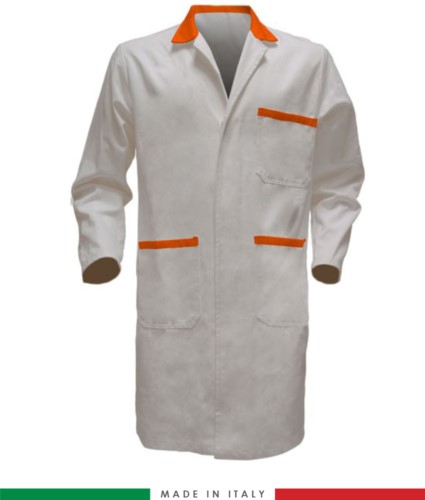men gowns for professional use 100% cotton color White/Orange