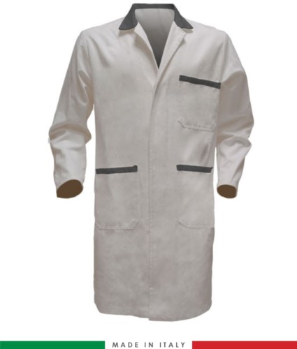 men gowns for professional use 100% cotton color White/Grey
