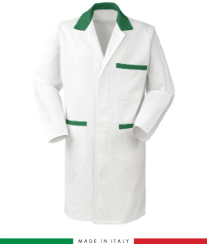 men gowns for professional use 100% cotton color White/Green