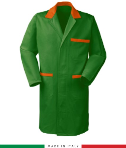 men work gown 100% cotton massaua green/orange