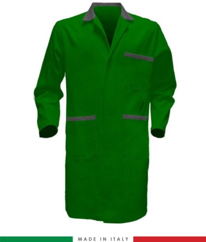 men work gown 100% cotton massaua green/grey