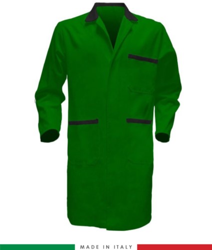 men work gown 100% cotton massaua green/black