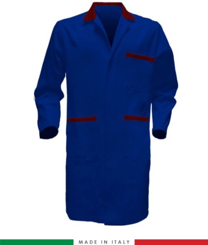 men work gown  Royal Blue / Red 100% cotton