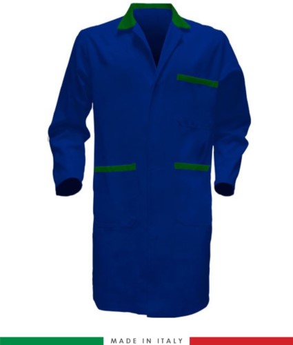men work gown  Royal Blue / Green 100% cotton