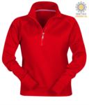 women short zip sweatshirt Red color customizable PAMIAMI+LADY.RO