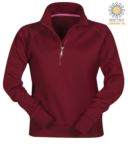 women short zip sweatshirt Red color customizable PAMIAMI+LADY.BO