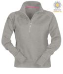 women short zip sweatshirt Gray color customizable PAMIAMI+LADY.GRM