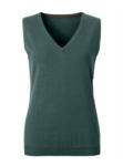 Women vest with V-neck, sleeveless, green forest color, knitted fabric 100% cotton. Contact us for a free quote.  X-JN656.FO