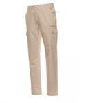 Multi season and multi pocket work trousers 100% Cotton. Colour khaki PAFOREST.MAK