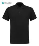 Short Sleeve Tencel Polo Shirt, three buttons closure, 100% Cotton, blue colour LPTEP31584.NE