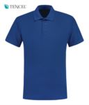 Short Sleeve Tencel Polo Shirt, three buttons closure, 100% Cotton, blue colour LPTEP31584.AZZ