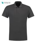 Short Sleeve Tencel Polo Shirt with three buttons, 
 100% Cotton, grey colour LPTEP31584.GR