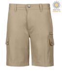 Multi pocket ripstop Bermuda shorts, two side pockets closed with snap buttons and one zipped pocket. Colour Camouflage PARIMINISUMMER.MAK