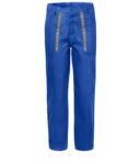 Trousers with contrasting two-tone details on the pockets. Colour: blue/grey SI10PA0631.AZ
