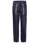 Trousers with contrasting two-tone details on the pockets. Colour: grey/blue SI10PA0631.BLU