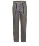 Trousers with contrasting two-tone details on the pockets. Colour: grey/blue SI10PA0631.GR